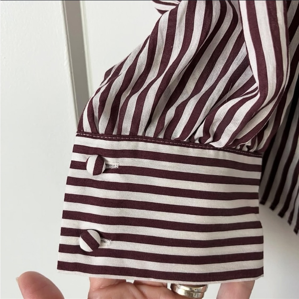 Maeve striped tie neck top size Small - Picture 9 of 12